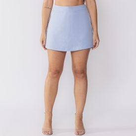 Short Saia De Alfaiataria Com Bolsos Embutidos Boby Blues Azul