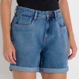 Shorts Jeans Barra Dobrada Patrícia Foster Azul Medio