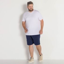 Shorts Plus Size com Elastano Liso Marc Alain Plus
