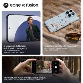 Smartphone Motorola Edge 70 Fusion 5G 256Gb 8Gb Ram Xt2605-3 - PRETO