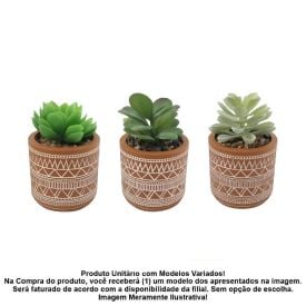 Suculenta Artificial com Vaso Cimento Havan Casa 10,5Cm - Sortido