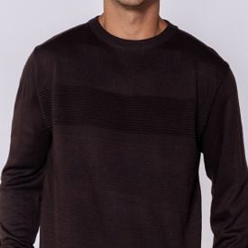 Suéter Masculino Em Tricot Com Textura Thing Marrom