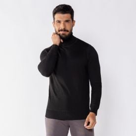 Suéter Masculino Gola Alta Em Tricot Thing