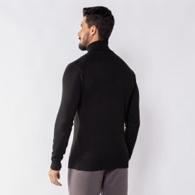 Suéter Masculino Gola Alta Em Tricot Thing Preto