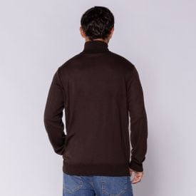 Suéter Masculino Gola Alta Em Tricot Thing Marrom