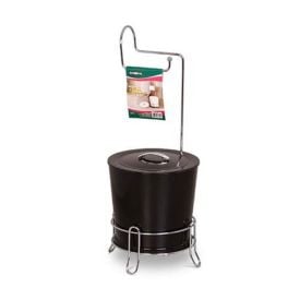 Suporte Para Papel Higiênico Com Lixeira Niquelart - Preto