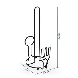 Suporte Para Rolo De Papel Toalha Querida Black Arthi 26 Cm - Preto