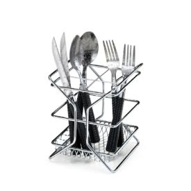 Suporte Para Talheres Com Divisória Arthi - Cromado