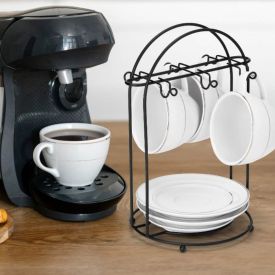 Suporte Para Xícaras De Chá E Pires Arthi - Preto