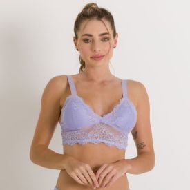 Sutiã Com Bojo Em Renda Camila Moretti Lilas