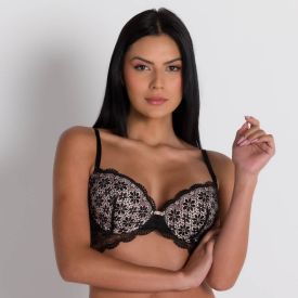Sutiã De Renda Floral Camila Moretti Preto