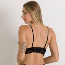 Sutiã Em Renda Floral Camila Moretti Preto
