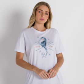 T-Shirt Com Estampa Cavalo Marinho Boby Blues Branco