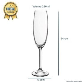 Taça De Champanhe De Cristal Gastro Bohemia 220Ml - Transparente