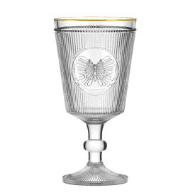 Taça Borboleta Em Vidro Gold Rim L Hermitage Filete Dourado - 325ml