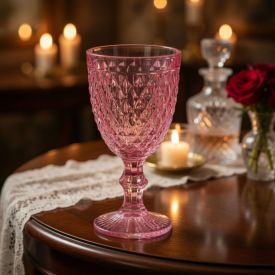 Taça de Água Bico de Jaca Havan Casa 320Ml - Rosa Diamante