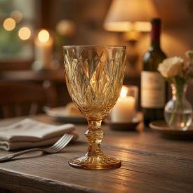 Taça de Água Bico de Jaca Diamante Havan Casa 320Ml - Âmbar