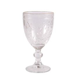 Taça de Água Borboletas com Filete Dourado Lyor - 320ml