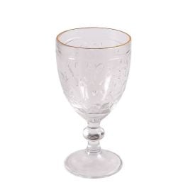 Taça de Água Borboletas com Filete Dourado Lyor - 320ml
