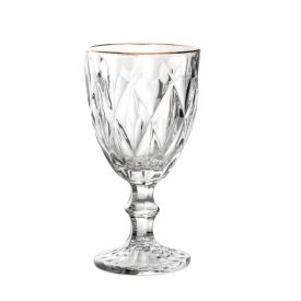 Taça de Água com Filete Dourado Diamond Lyor 330Ml - Vidro