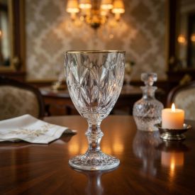 Taça de Água com Filete Dourado Diamond Lyor 330Ml - Vidro