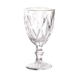 Taça de Água com Filete Dourado Diamond Lyor 330Ml - Vidro