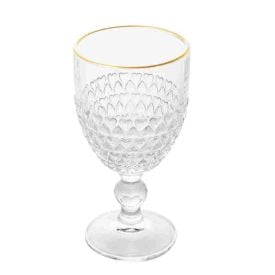 Taça De Água Coração Com Filete Dourado Lyor - 320ml
