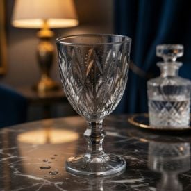 Taça de Água Diamante Lyor 325Ml - Cinza Metalizado