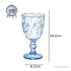 Taça De Água Bico De Jaca Diamante Havan Casa 320Ml - Azul Claro