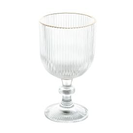 Taça de Água com Filete Dourado Cameratta 365Ml - Transparente