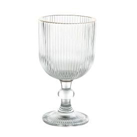 Taça de Água com Filete Dourado Cameratta 365Ml - Transparente