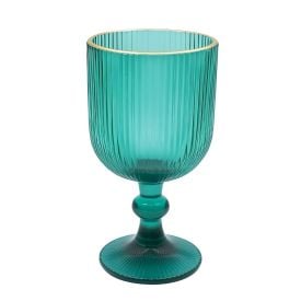 Taça de Água Premium Filete Dourado Havan Casa 365Ml - Verde