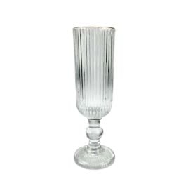 Taça De Champanhe Cameratta Com Filete Dourado L'hermitage 160Ml - Vidro