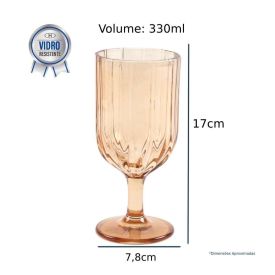Taça De Vidro Refinatto L' Hermitage 330Ml - Âmbar