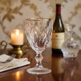 Taça de Água Havan Casa com Filete Dourado 320Ml - Transparente 