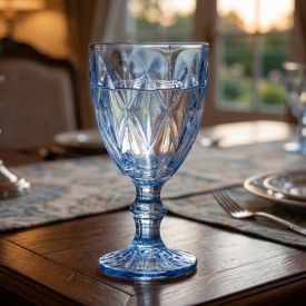 Taça de Água Diamond Metalizada Lyor Azul - 325ml