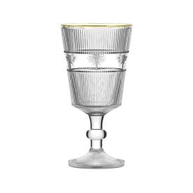 Taça de Água Libélula Filete Dourado L'hermitage 325Ml - Vidro