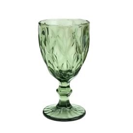 Taça de Água de Vidro Diamond Lyor 325Ml - Verde