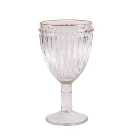 Taça de Água Empire Filete Dourado Lyor 325Ml - Vidro