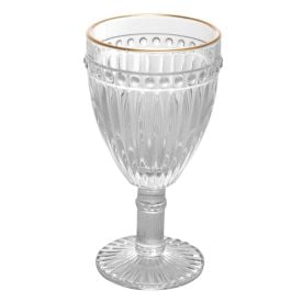 Taça Para Água Filete Dourado Empire Lyor 325Ml - Vidro