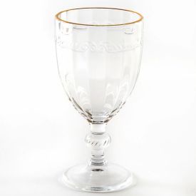 Taça Para Água Imperial Filete Dourado Lyor 320Ml - Transparente