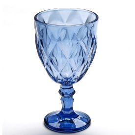 Taça Para Água Vidro Diamond Lyor 350Ml - Azul