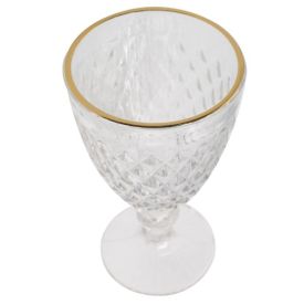 Taça Para Água Vidro Filete Dourado Havan Casa 320Ml - Transparente
