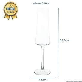 Taça para Champanhe Cristal Xtra Bohemia 210Ml - Transparente