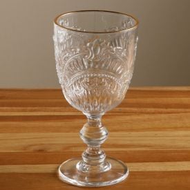 Taça Vidro Viena Havan Casa Filete Dourado - 350Ml