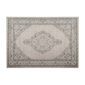 Tapete Para Quarto E Sala 1,00X1,40 M Belga Havan Casa - Moldura Cinza E Bege