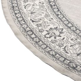 Tapete para Quarto e Sala Redondo Belga 2,00 m Havan Casa - Moldura Cinza E Bege