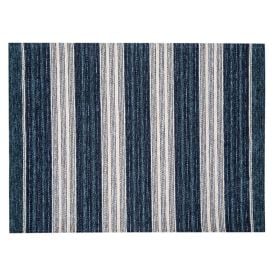 Tapete Para Quarto E Sala Chenile 1,20X1,60 M Havan - Azul Listras Off 