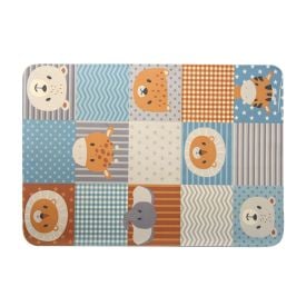 Tapete Infantil Para Atividades Estampado 0,95X1,30 Metros Havan - Bichinhos Azul