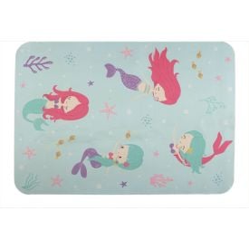 Tapete Infantil Para Atividades Estampado 95X130 Cm Transfer Havan Casa - Azul Claro Sereia